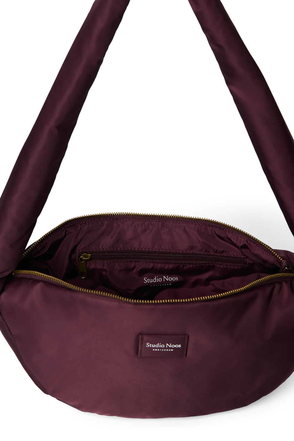 Technical Puffy Mini Cross Body Bag | Burgundy