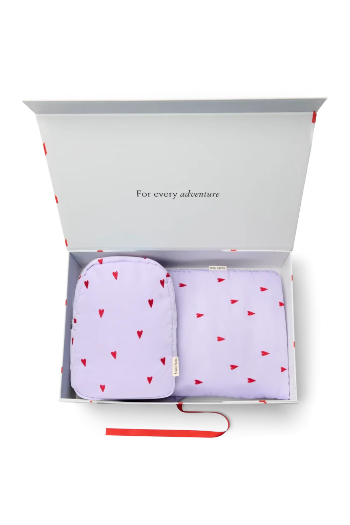 Matching Puffy Gift Set | Purple Hearts
