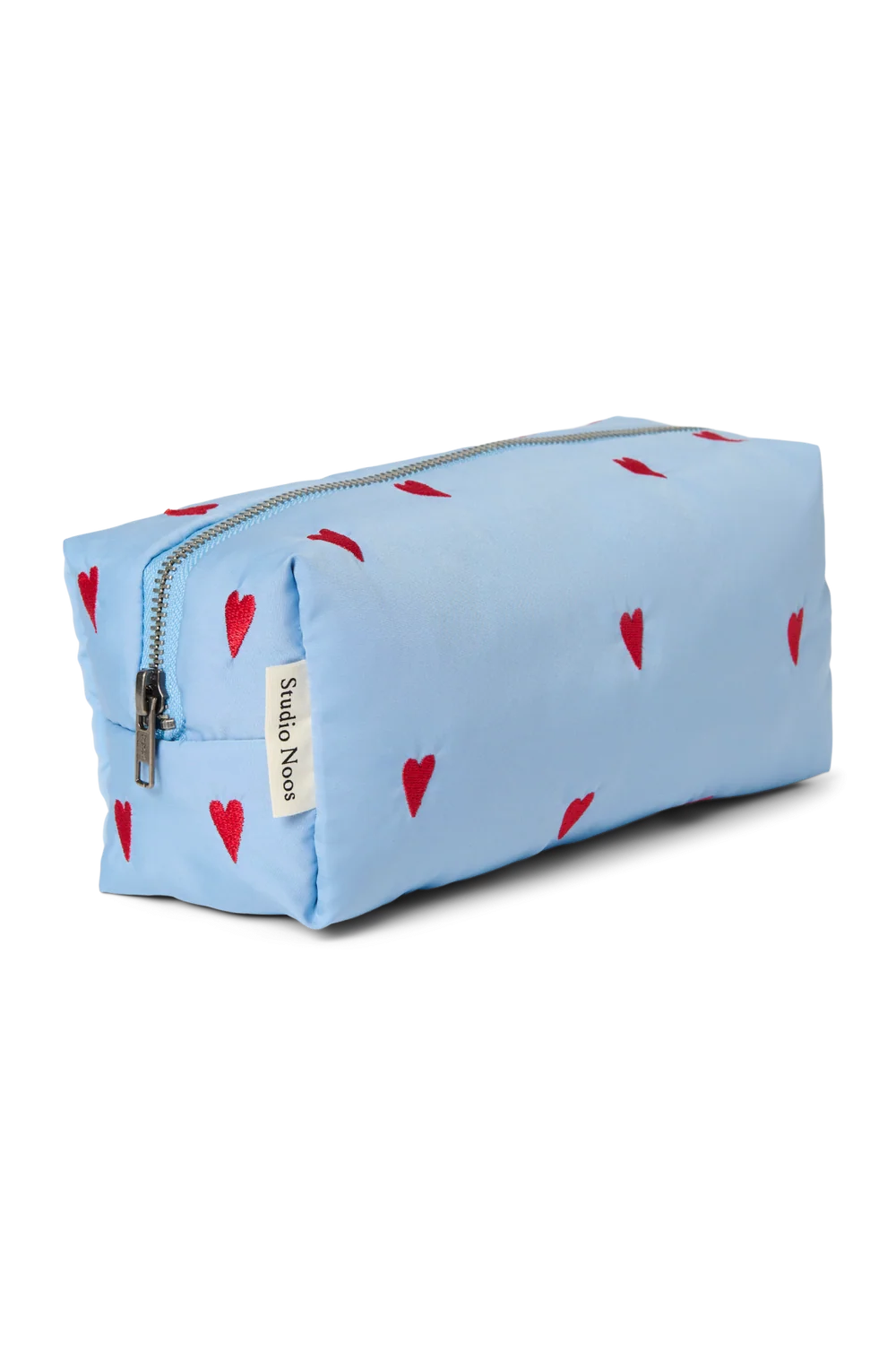 Puffy Pouch | Light Blue Hearts