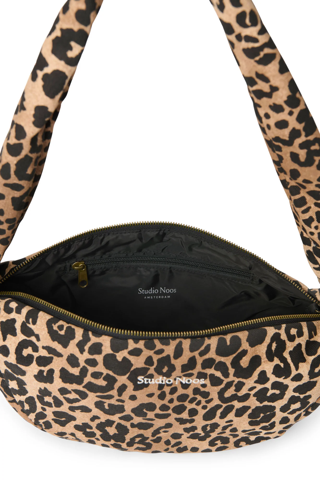 Cotton Mini Cross Body Bag | Brown Leopard