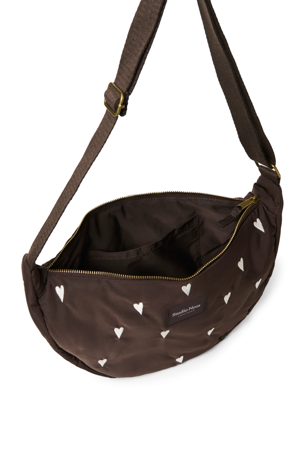 Puffy Adult Fanny Pack | Brown Hearts