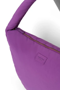 Textured Puffy Cross Body Bag | Purple