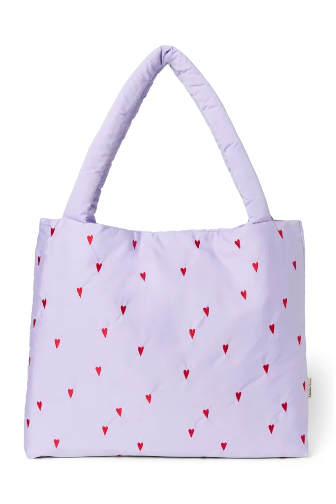 Puffy Mom Bag | Purple Hearts