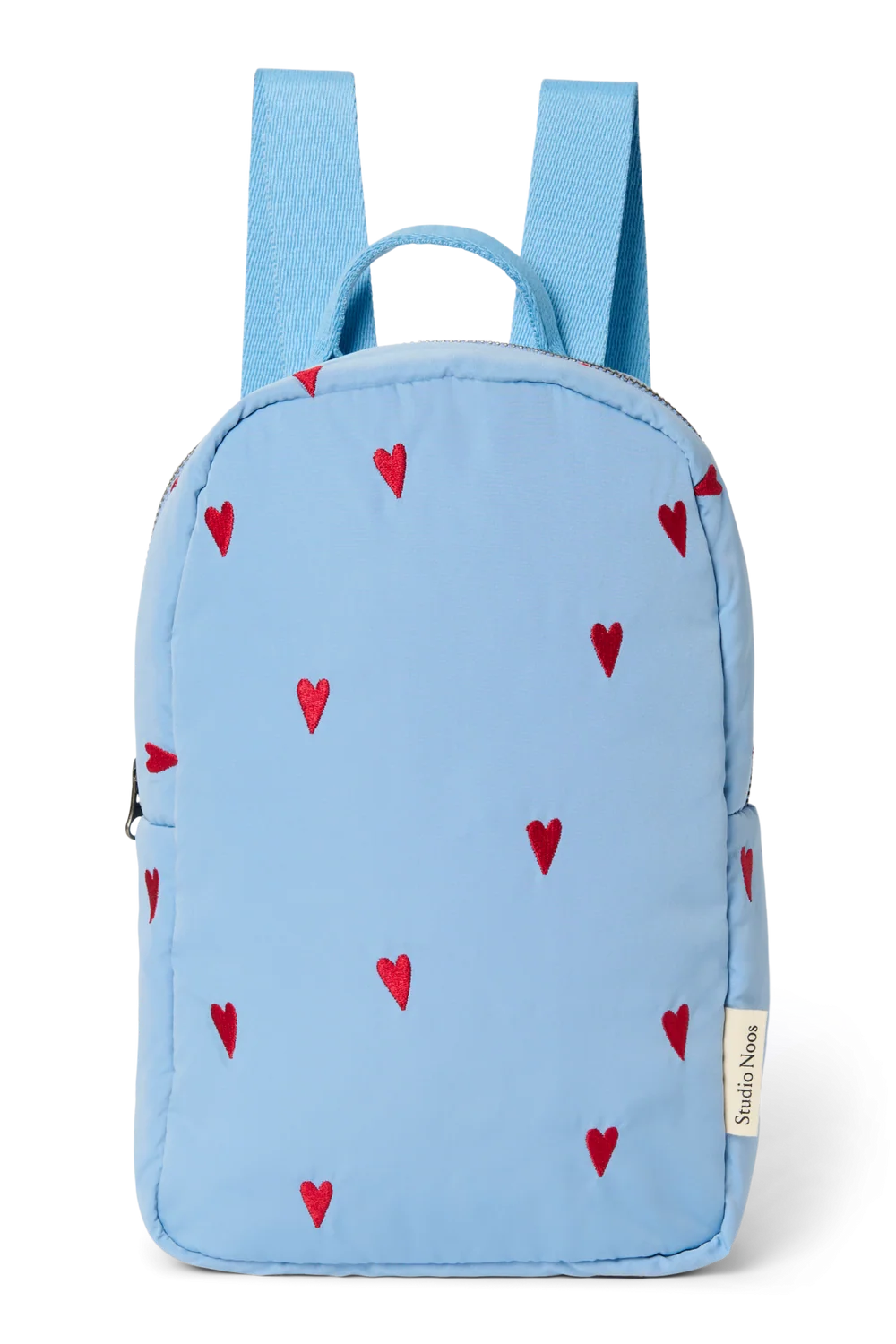 Puffy Mini Backpack | Light Blue Hearts