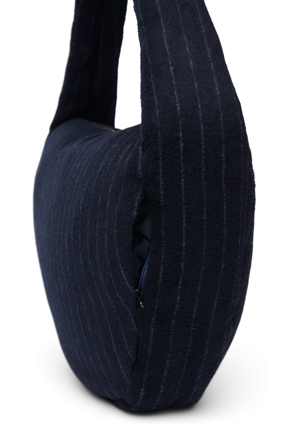 Flannel Chalkstripe Cross Body Bag | Dark Blue