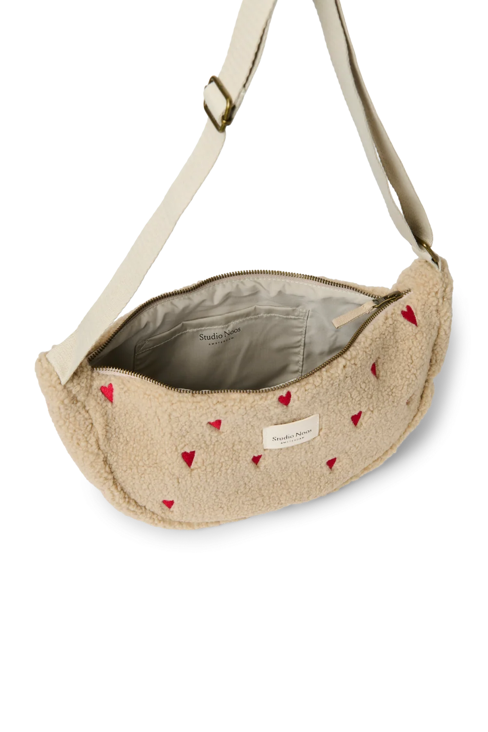 Teddy Adult Fanny Pack | Ecru Hearts