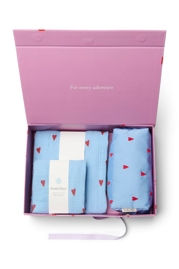Newborn Essential Gift Set - Light Blue Hearts