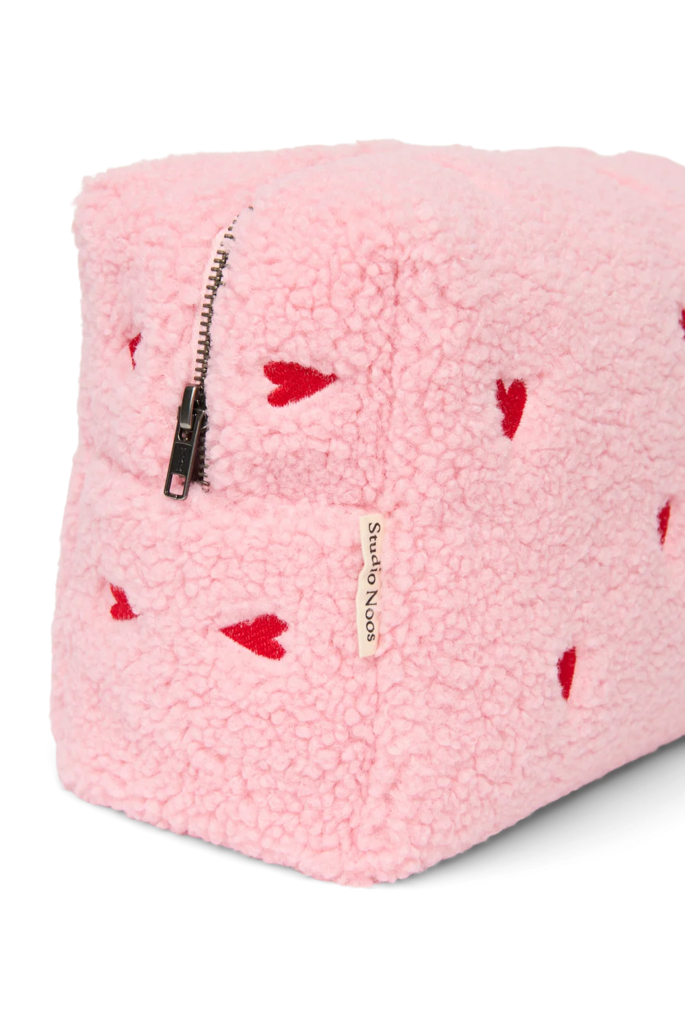 Teddy Toiletry Bag | Light Pink Hearts