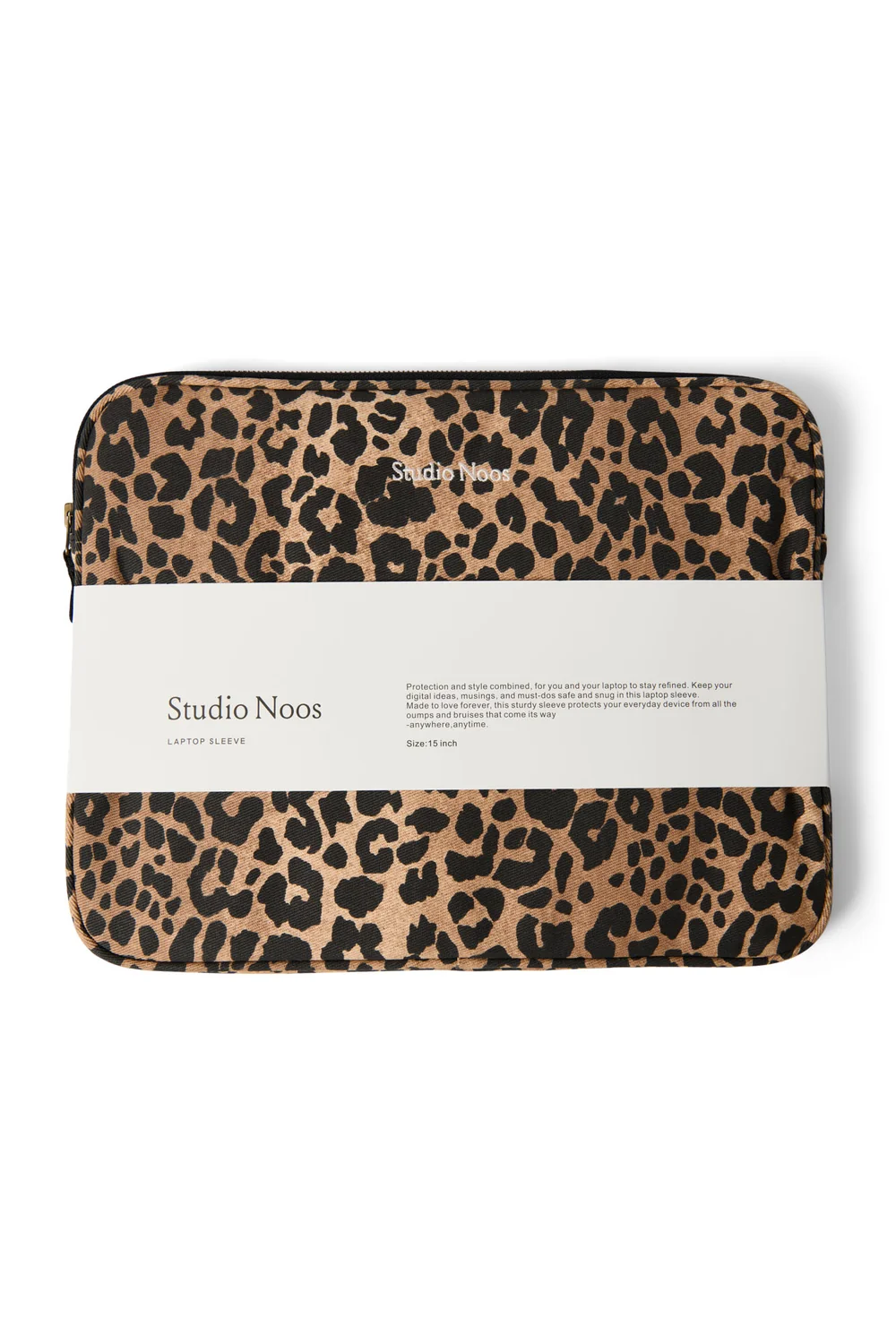 Cotton Laptop Sleeve 15 Inch | Brown Leopard