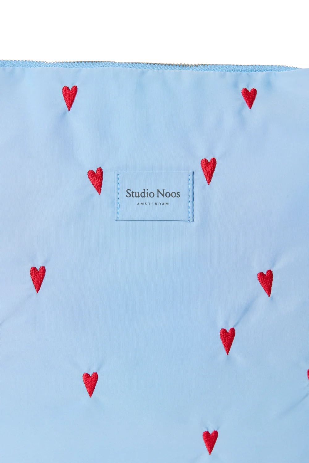 Puffy Diaper Bag | Light Blue Hearts