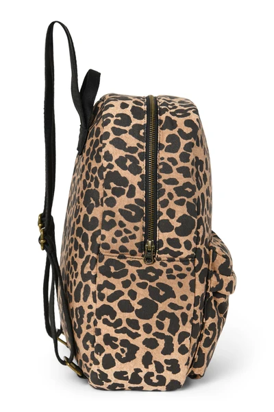 Cotton Midi Backpack | Brown Leopard