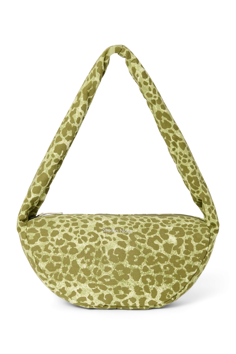 Cotton Mini Cross Body Bag | Green Leopard
