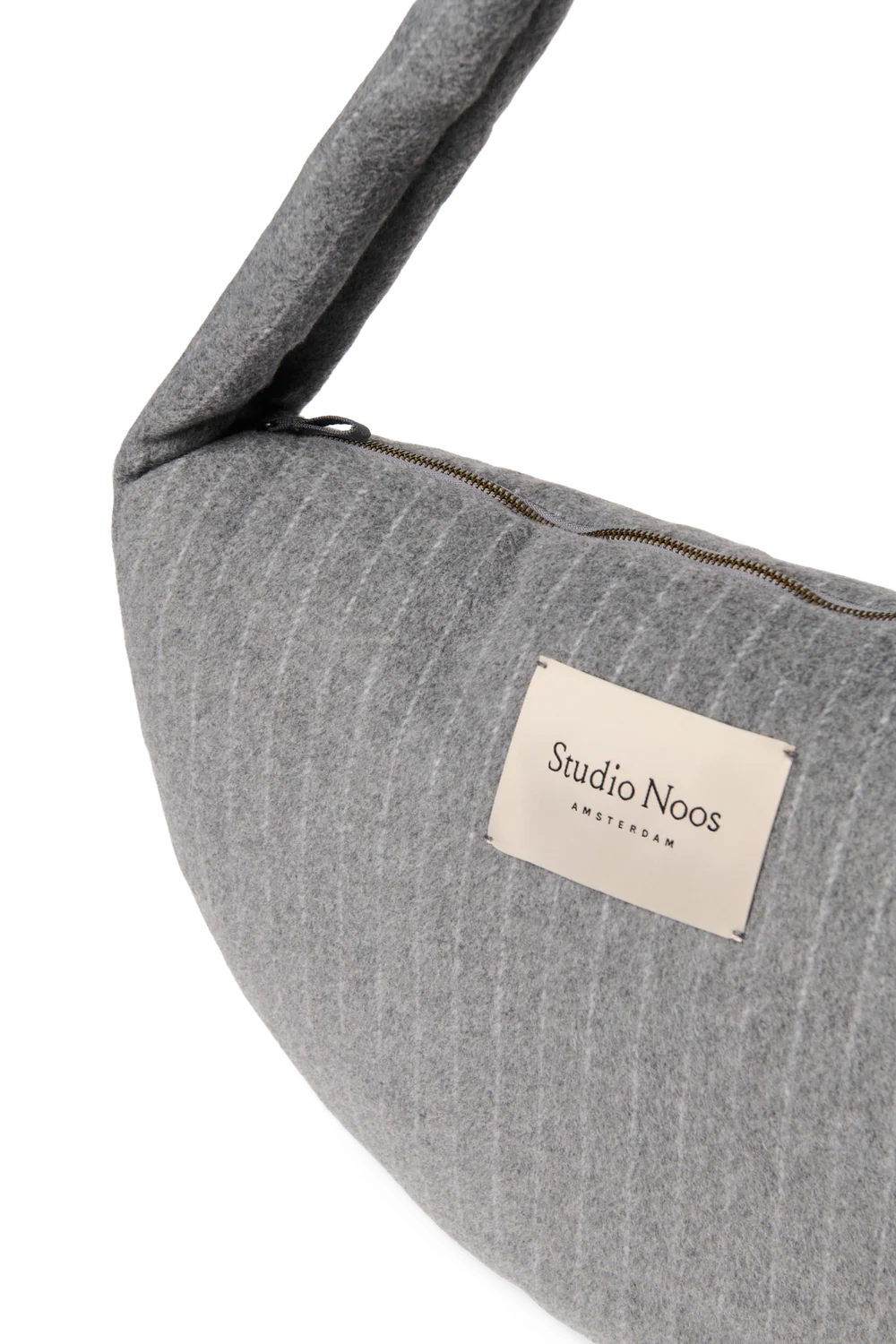 Flannel Chalkstripe Cross Body Bag | Light Grey