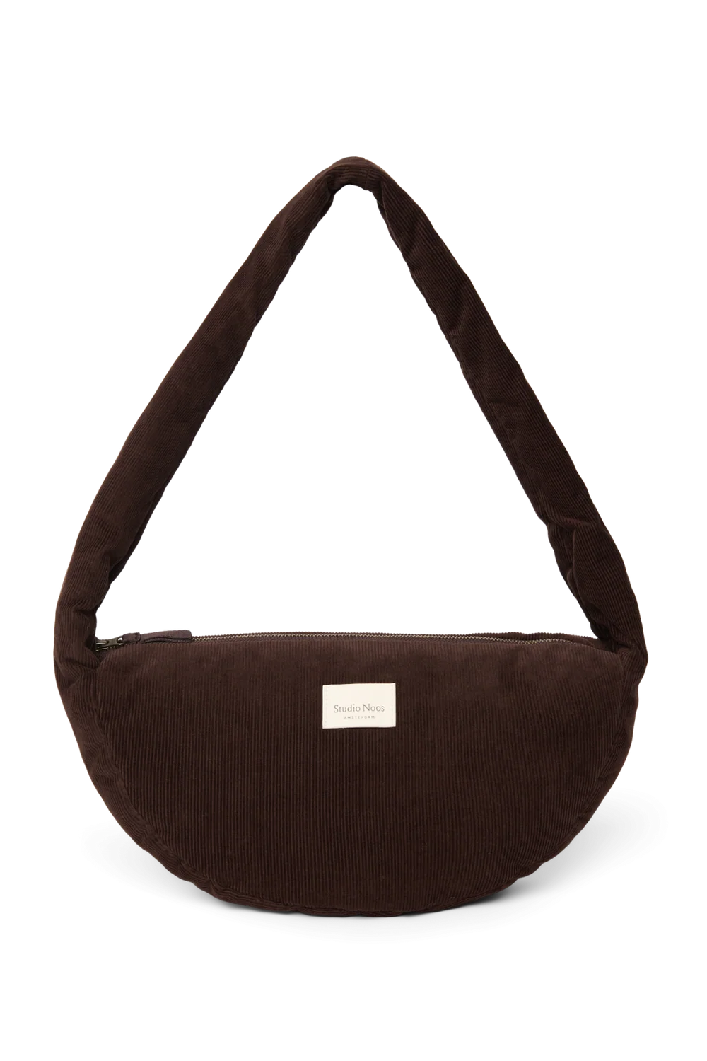 Rib Puffy Mini Cross Body Bag | Dark Brown