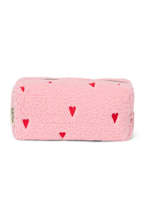 Teddy Pouch | Light Pink Hearts