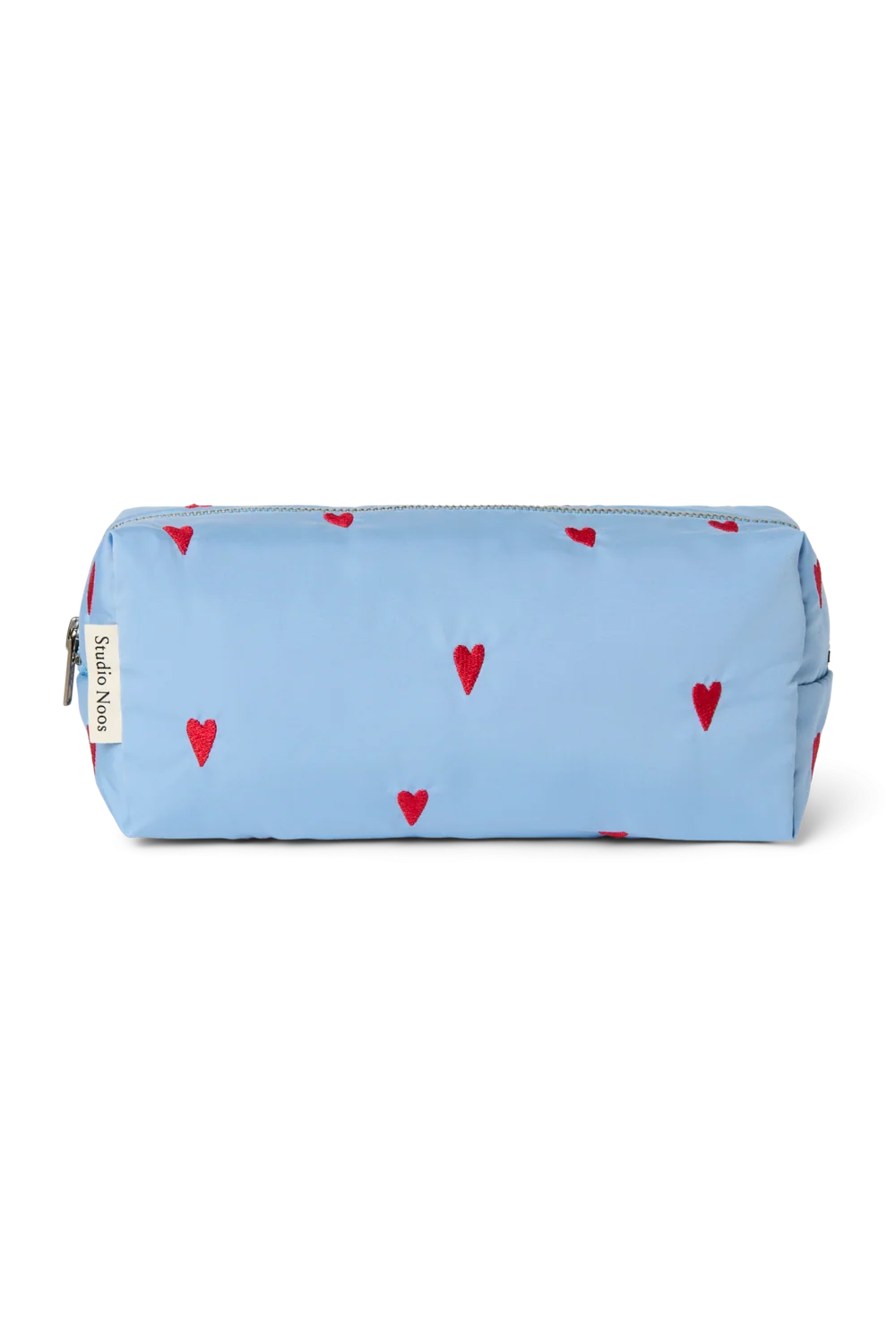 Puffy Pouch | Light Blue Hearts