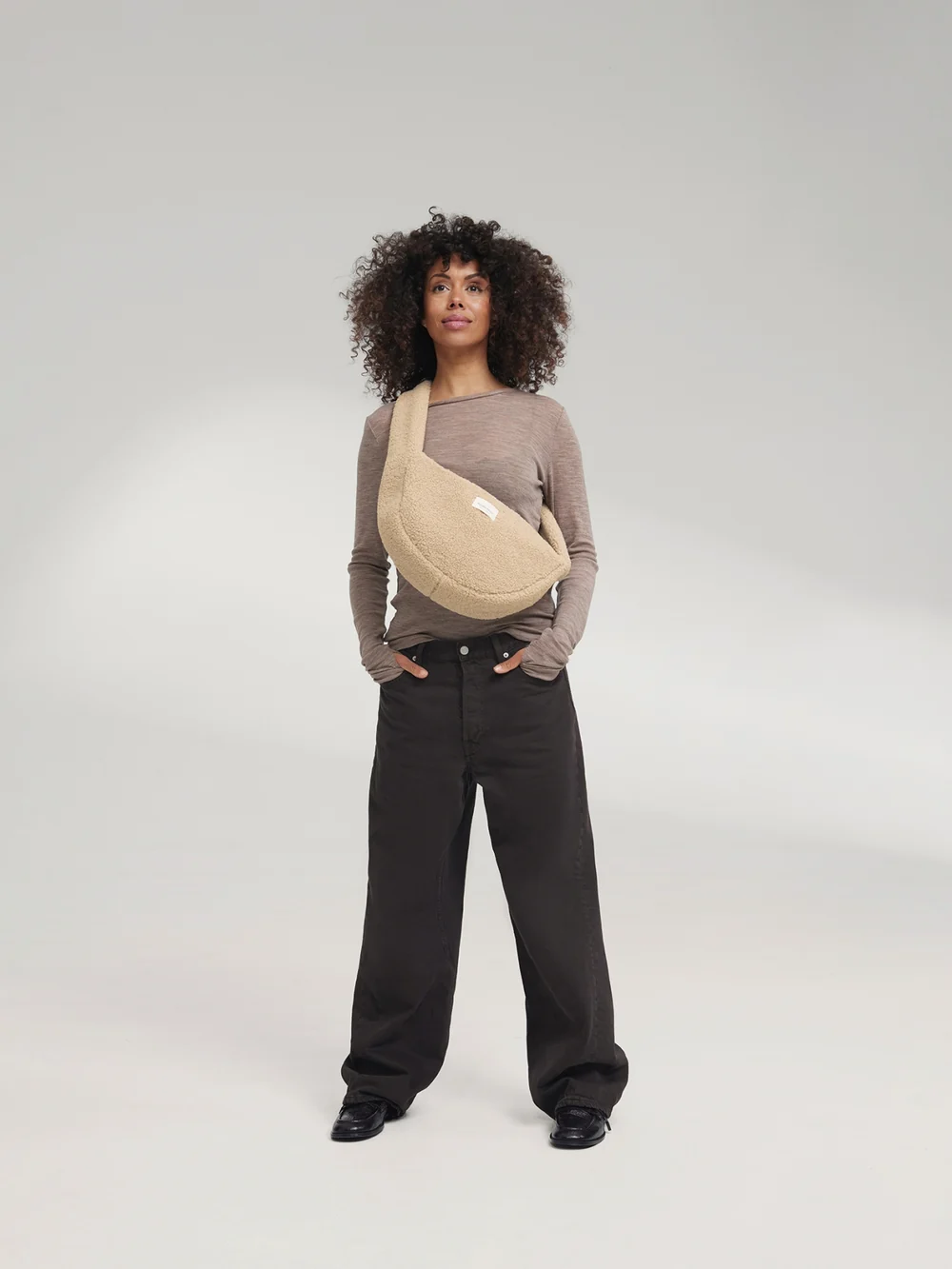 Teddy Mini Cross Body Bag | Ecru