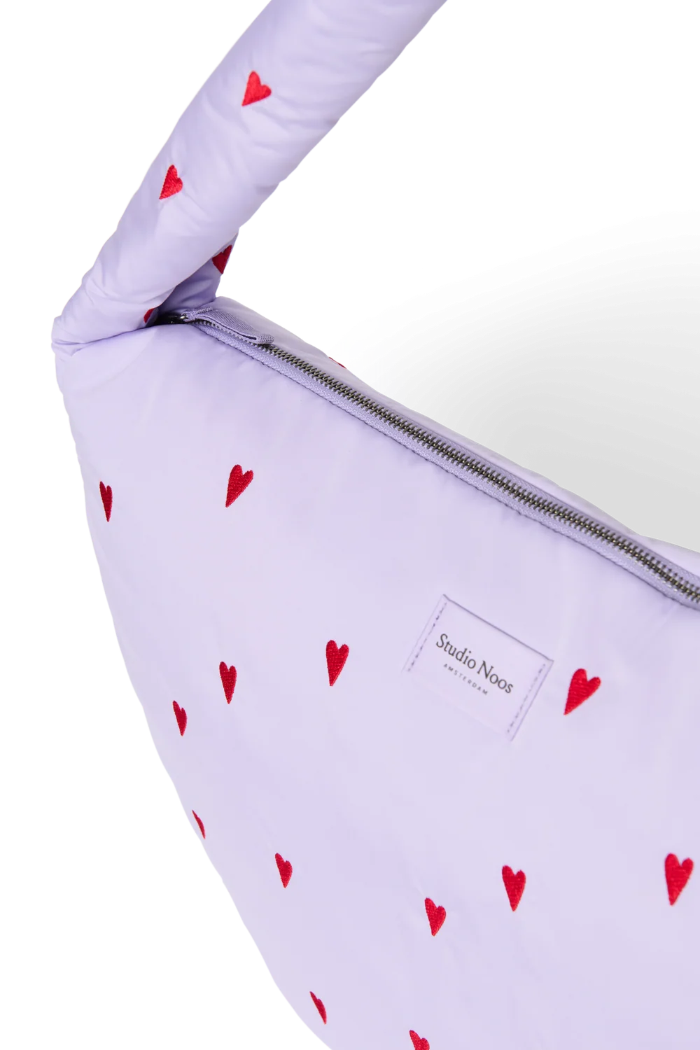 Puffy Cross Body Bag | Purple Hearts
