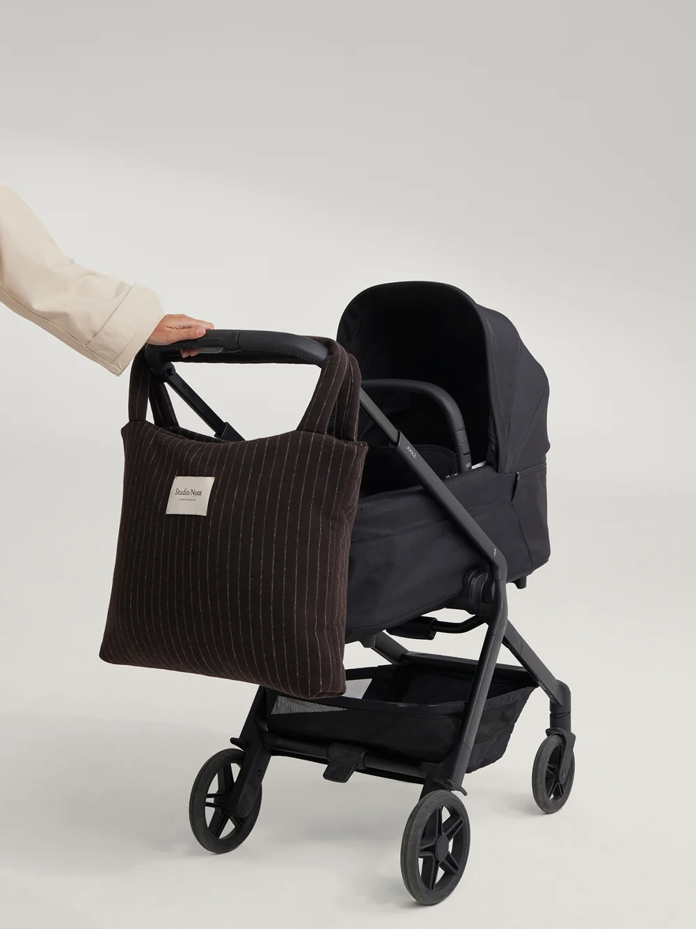 Flannel Chalkstripe Mom Bag | Brown