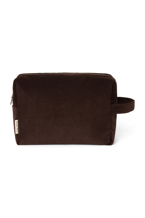 Rib Puffy Toiletry Bag | Dark Brown
