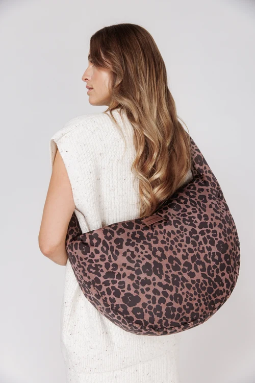 Puffy Cross Body Bag | Red Leopard
