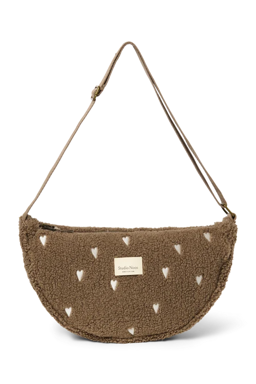 Teddy Adult Fanny Pack | Brown Hearts