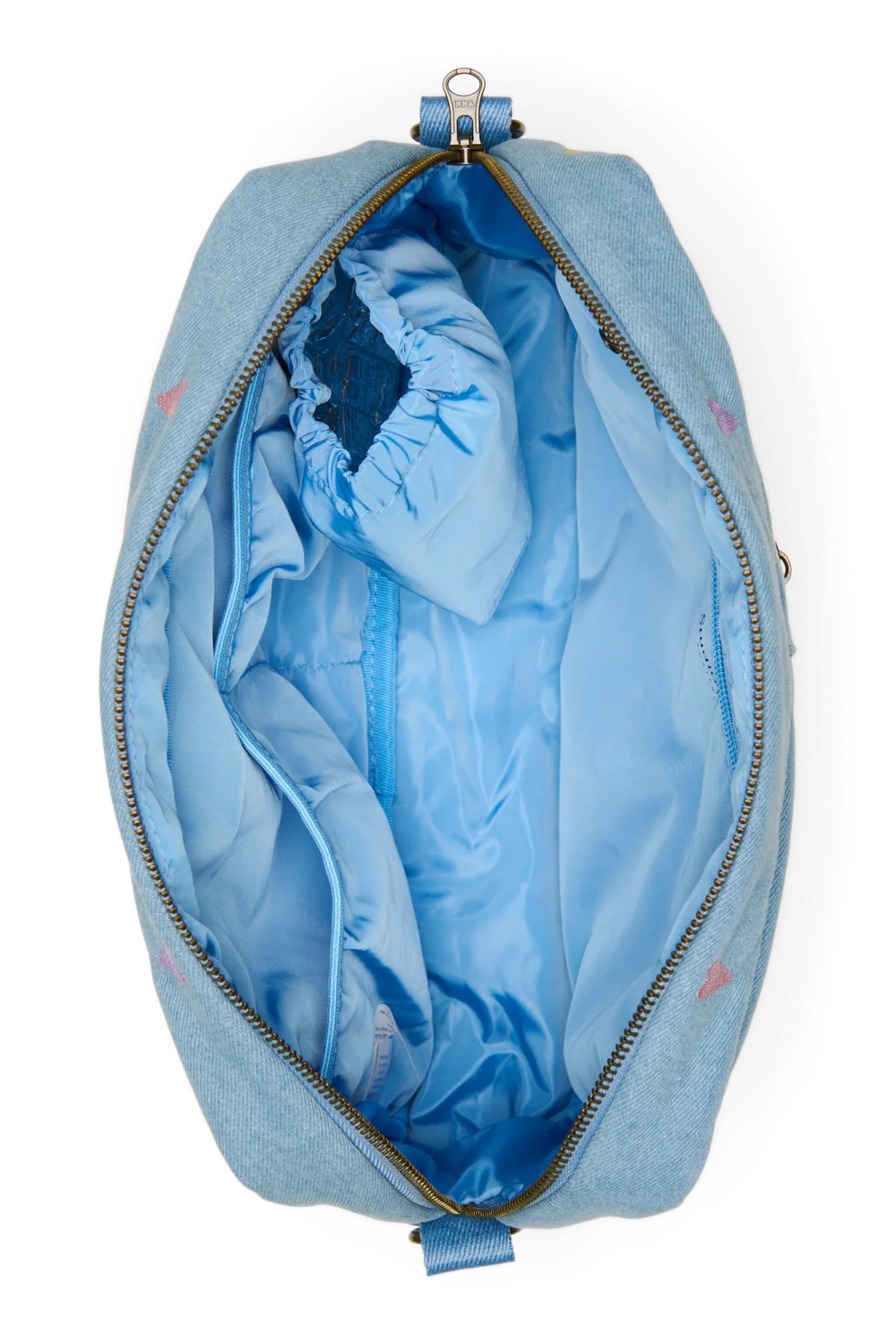 Denim Stroller Organizer | Light Blue Hearts