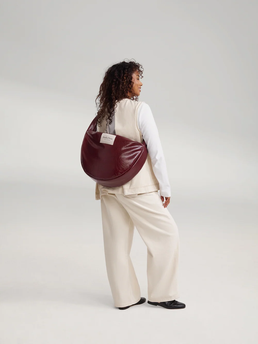 Vegan Leather Cross Body Bag | Burgundy