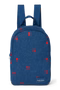 Denim Mini Backpack | Dark Blue Red Hearts