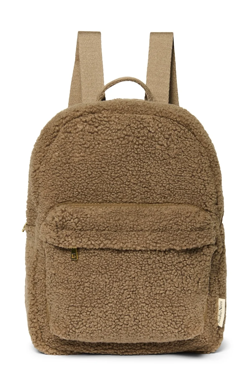 Teddy Midi Backpack Front Pocket | Brown