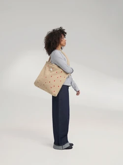 Teddy Diaper Bag | Ecru Hearts