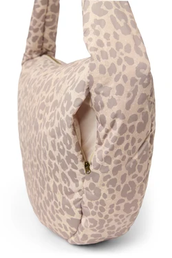 Puffy Cross Body Bag | Beige Leopard