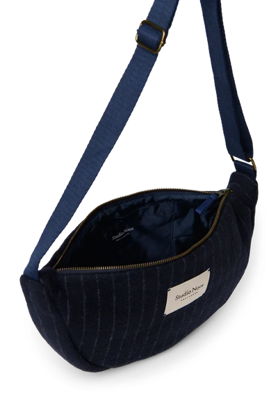 Flannel Chalkstripe Adult Fanny Pack | Dark Blue