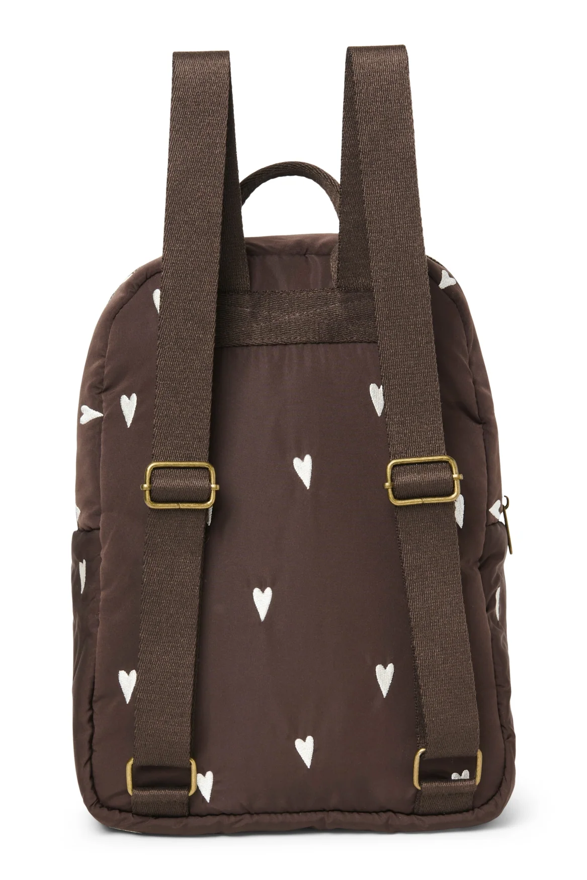 Puffy Midi Backpack | Brown Hearts
