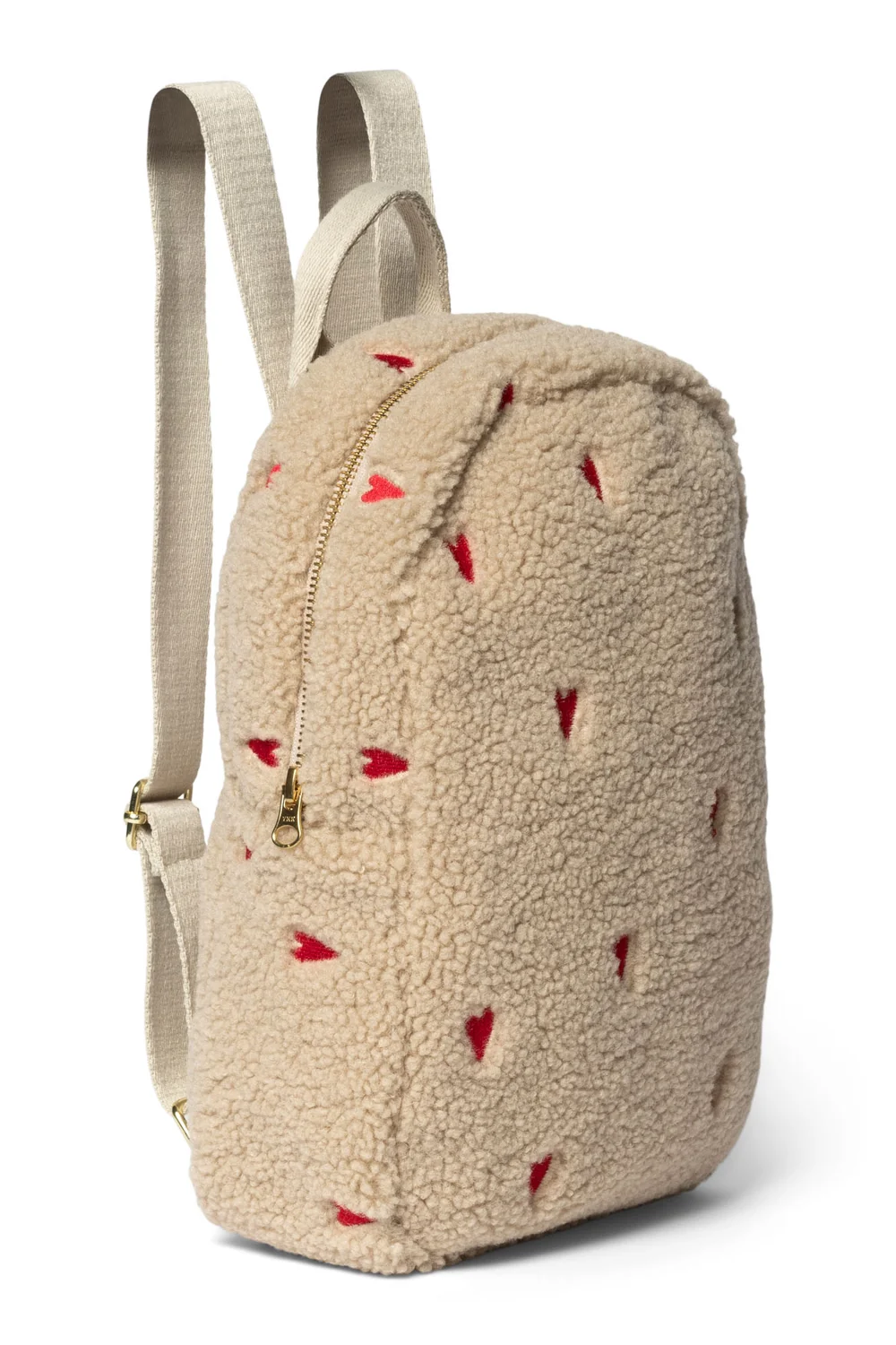Teddy Mini Backpack | Ecru Hearts