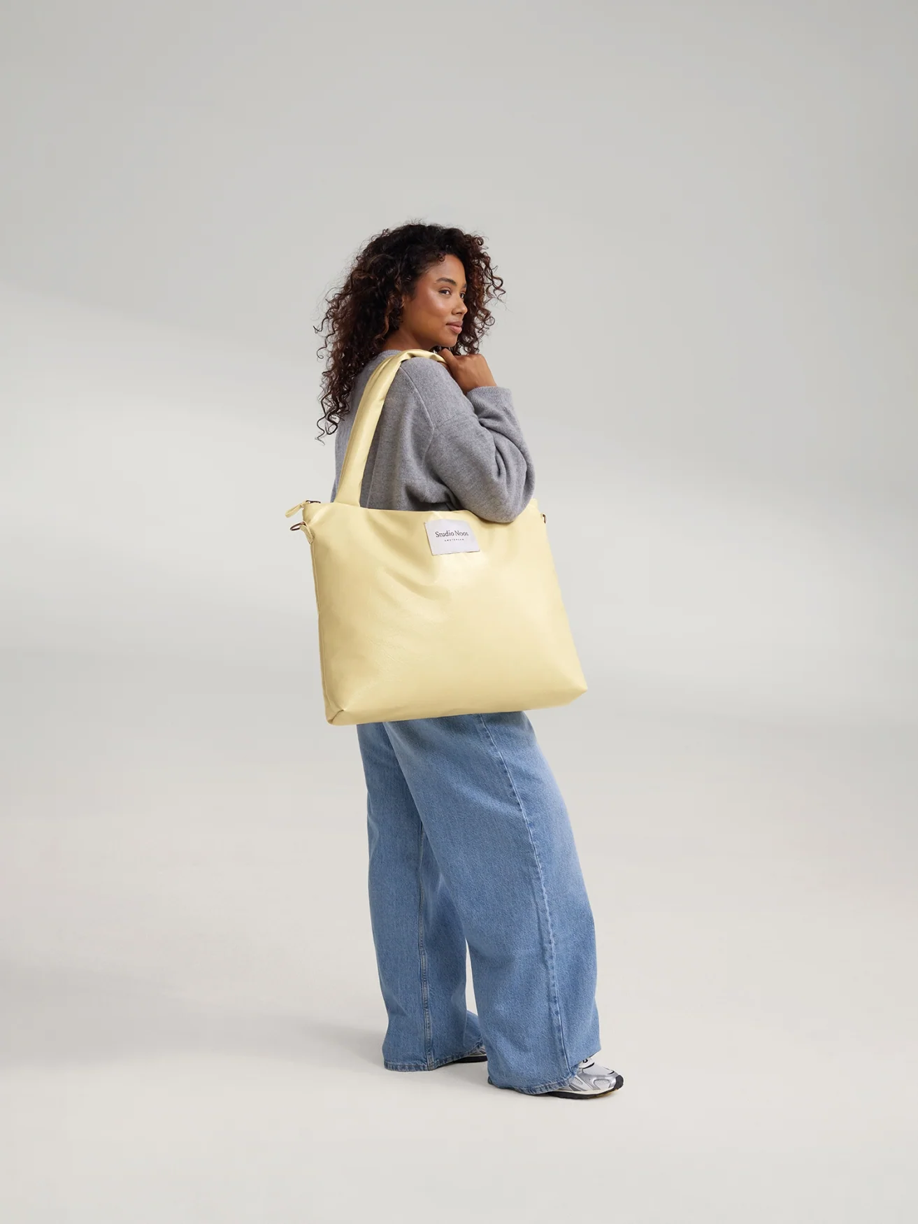 Vegan Leather Diaper Bag | Butter Yellow