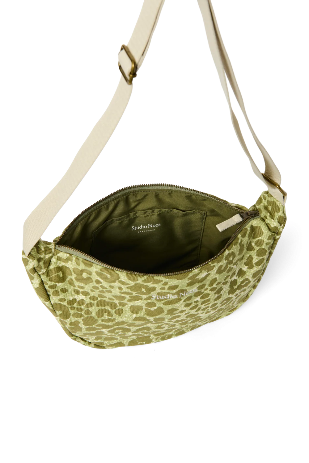Cotton Adult Fanny Pack | Green Leopard