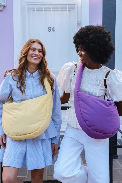 Textured Puffy Cross Body Bag | Purple
