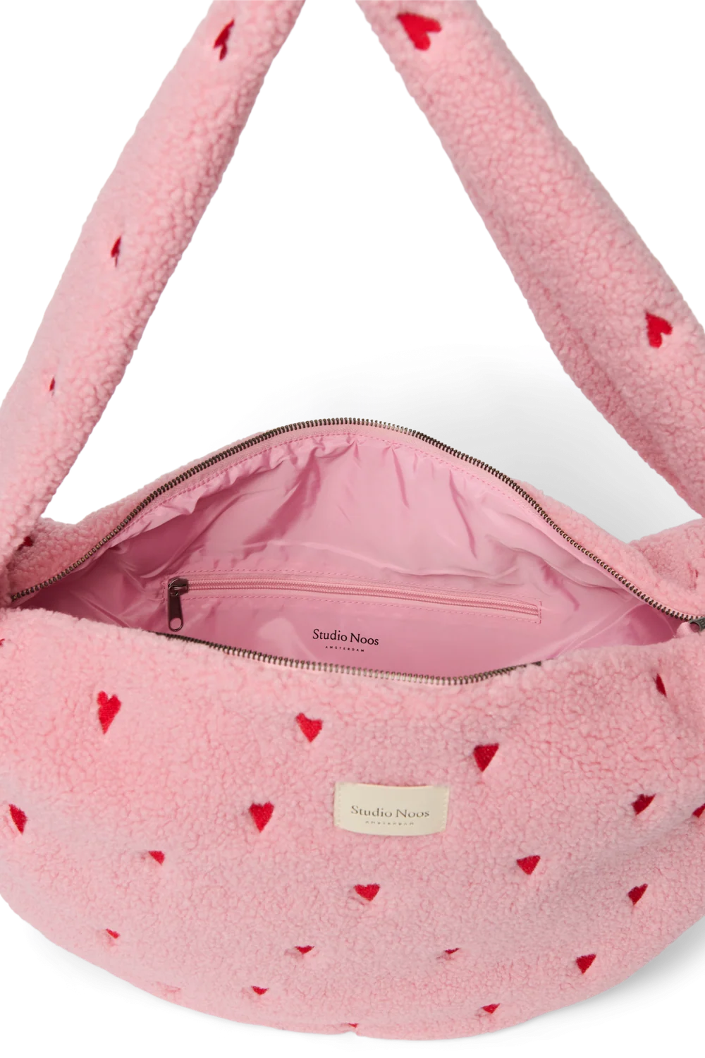 Teddy Cross Body Bag | Light Pink Hearts