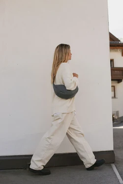 Denim Adult Fanny Pack | Grey