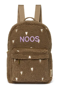 Teddy Midi Backpack | Brown Hearts