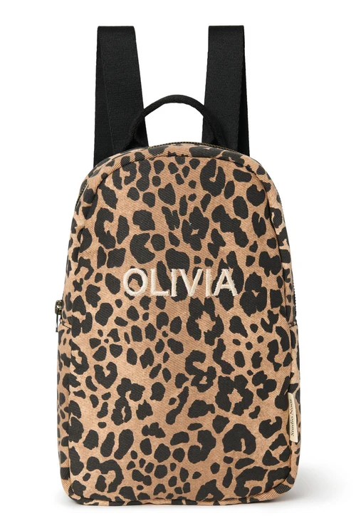 Cotton Mini Backpack | Brown Leopard