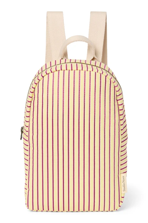 Poplin Striped Mini Backpack | Butter Yellow