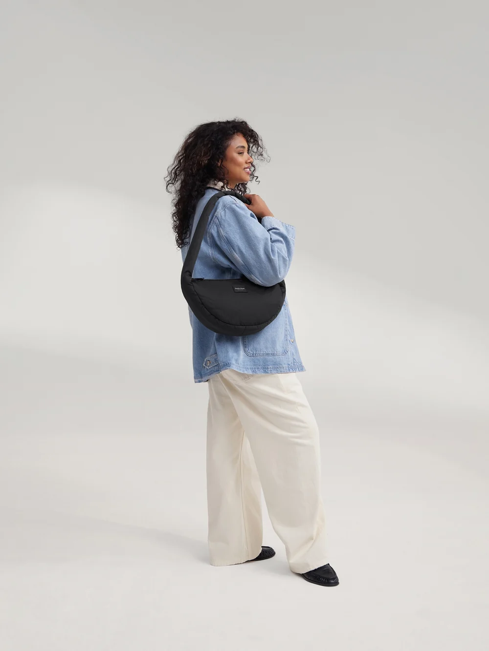 Puffy Mini Cross Body Bag | Black