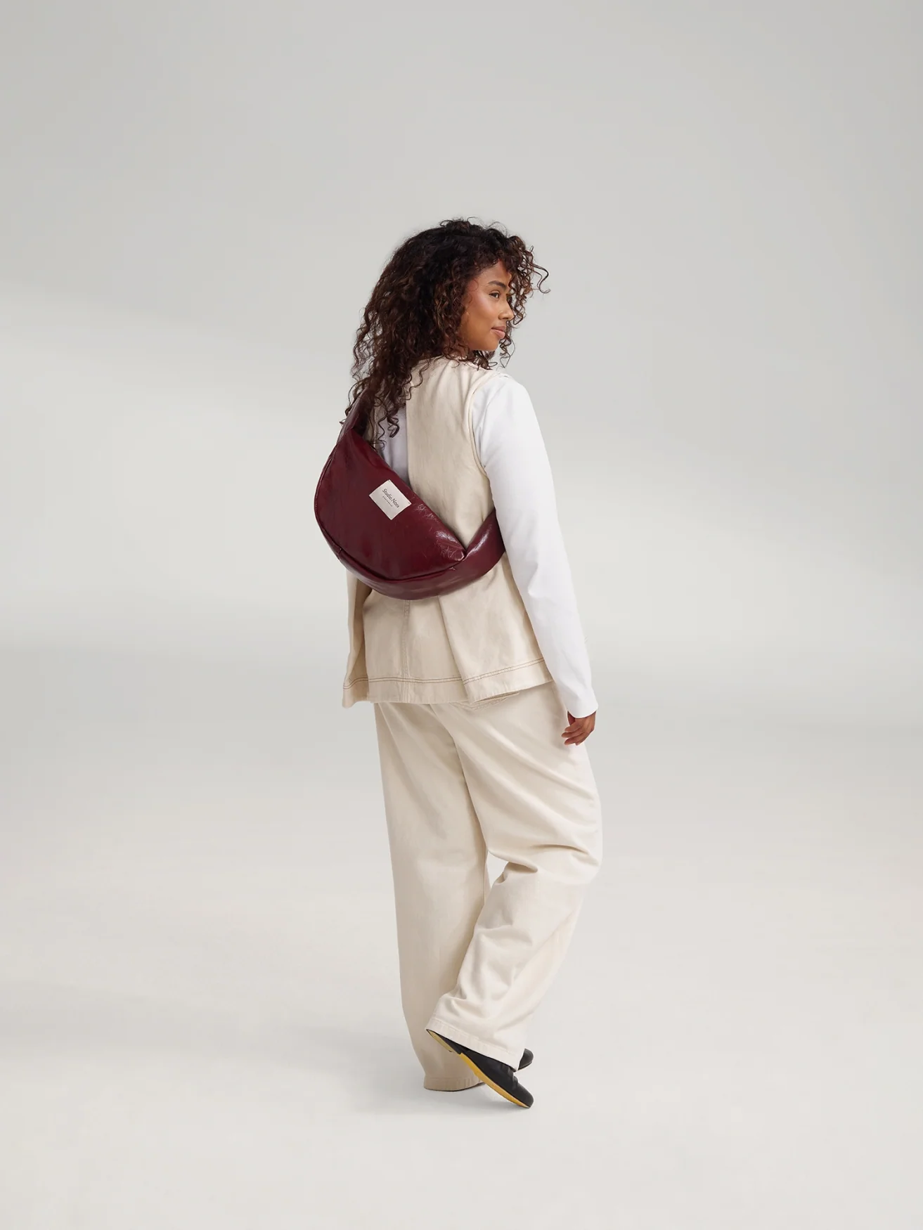Vegan Leather Mini Cross Body Bag | Burgundy