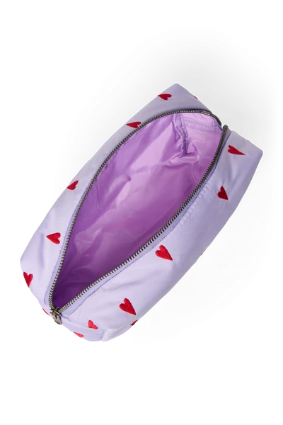 Puffy Pouch | Purple Hearts