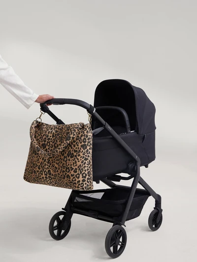 Cotton Diaper Bag | Brown Leopard