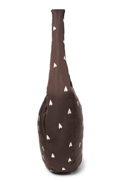 Puffy Cross Body Bag | Brown Hearts