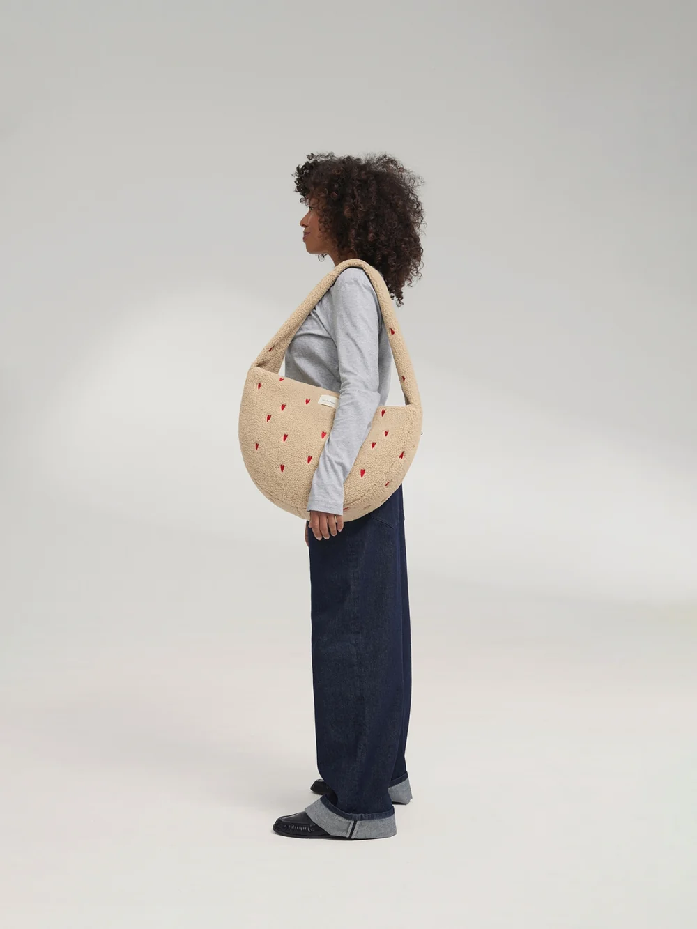 Teddy Cross Body Bag | Ecru Hearts