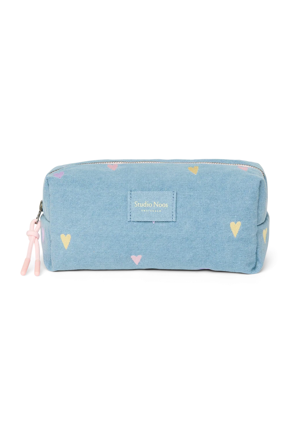 Denim Pouch | Light Blue Hearts